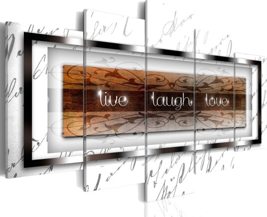 Bilde Live Laugh Love White 100x50 Artgeist sp. z o. o.