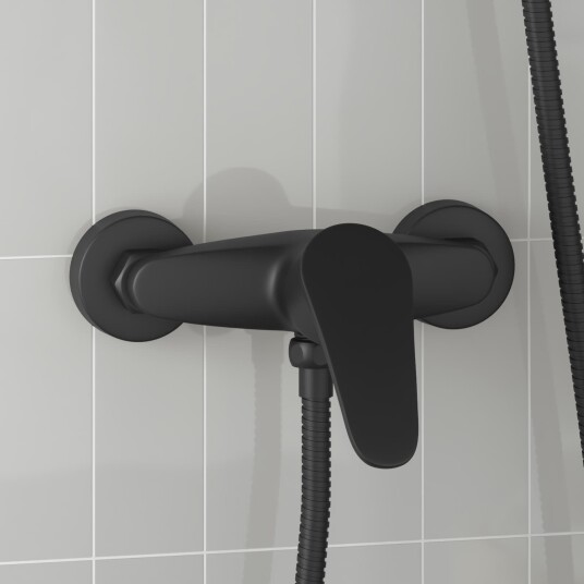 vidaXL Dusjblandebatteri Svart G 1 / 2 tommer