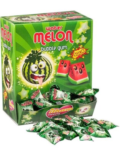200 stk Ilham Watermelon Gum / Vannmelontyggegummi med Fyll Hel Eske 920 gram