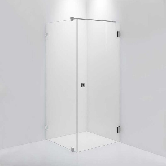 INR Iconic Nordic Rooms Dusjhjørne ARC 13 Måltilpasset Brushed Stainless / Timeless Klart Glass