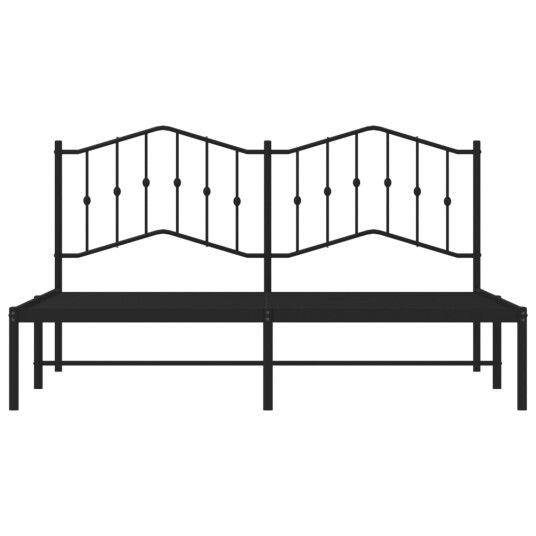 vidaXL Sengeramme i metall med sengegavl svart 180x200 cm 8721012211025