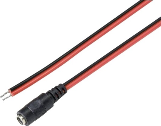 Tru Components Lavspent Tilkoblingskabel Lavspenningskobling – Åpen Ende 5,5 Mm 2,5 Mm 2,00 M 1 Stk