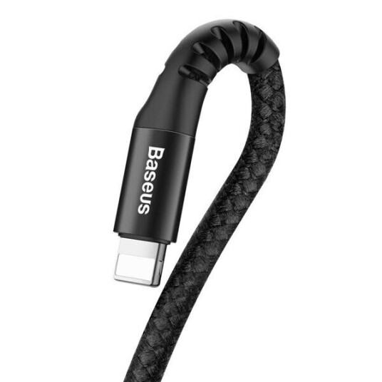 Baseus Calsr-01 Fjærbelastet Lightning Kabel 1m 2A Svart Baseus Calsr-01 Fjærbelastet Lightning Kabel 1m 2A Svart