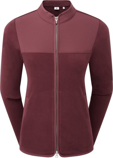 FootJoy Microfleece Full Zip Midlayer   Burgundy   M