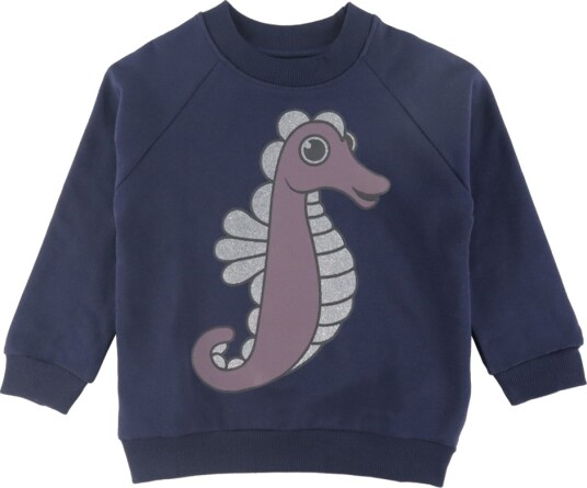 DYR Cph Collegegenser Dyrebelg Dark Navy Sjøhest DYR 8 år (128) Collegegenser Lilla Marineblå