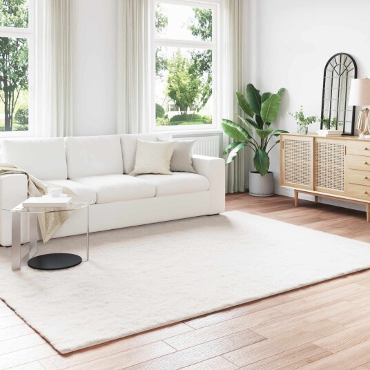 Kunstpels Kanin Teppe Olite Krem 200 x 280 cm Polyester