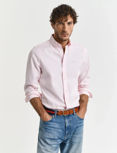 GANT Slim Pinpoint Oxford Shirt - Pink - L GANT Slim Pinpoint Oxford Shirt - Pink - L