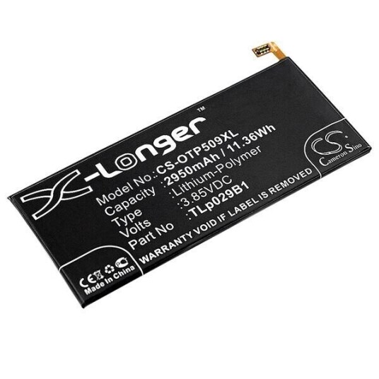 Alcatel Touch Pop 4S batteri (2950 mAh 3.85 V, Sort)