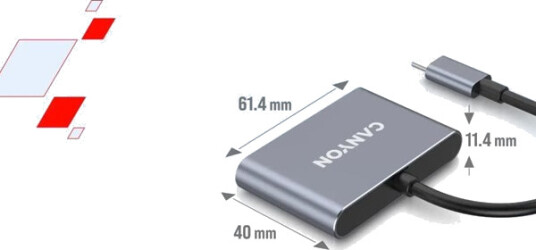 Canyon Hub Ds-3 3-I-1 Usb-C Mørkegrå Canyon Hub Ds-3 3-I-1 Usb-C Mørkegrå
