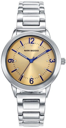 Mark Maddox Dameklokke MM7012 95 Classic Gullfarget/Stål Ø33 mm