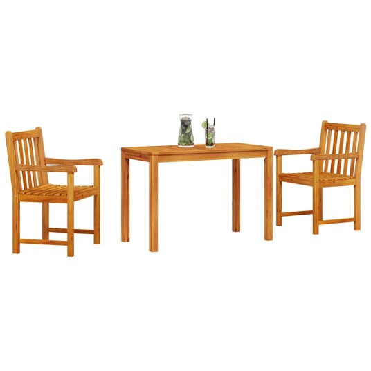 Spisebordsett 3 pcs Naturlig tre 100-200 cm Massivt akasietre Spisebordsett 3 pcs Naturlig tre 100-200 cm Massivt akasietre