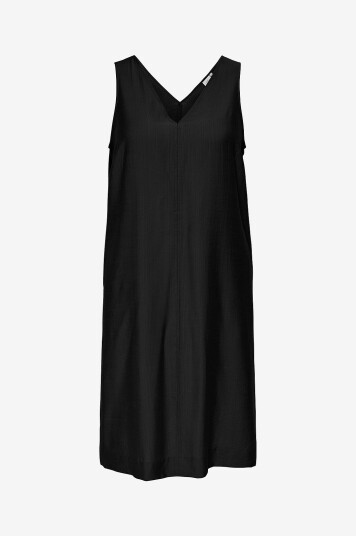 Only Carmakoma Kjole carJoanna S/L V neck Calf Dress Wvn Svart