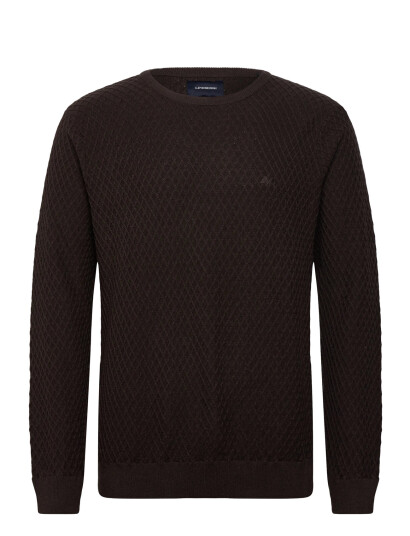 Lindbergh Cable Knit Jumper - Brown - L