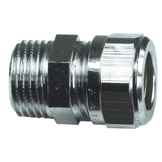 Gelia 3006123022 Klemringkobling rett, kobber-utv. gjenge 12 x G15, krom