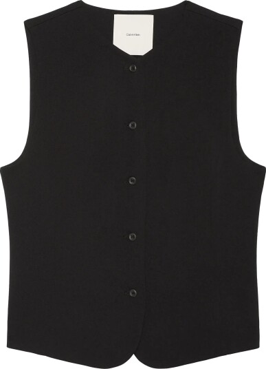 Calvin Klein Stretch Crepe Vest Black 32 Calvin Klein Stretch Crepe Vest Black 32