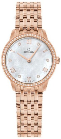 Omega Dameklokke 434.55.28.60.55.001 De Ville Prestige Hvit/18 karat