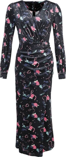 Voodoo Vixen Rockabilly Lang kjole Peacock Masquerade Maxi fløyelskjole XS til 4XL Damer flerfarget