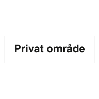 Jo Safety Privat område skilt 150 x 500 mm 3 alu-sandwich med refleks overflate Privatrettslig opplysningsskilt Privatrettslige 6309106