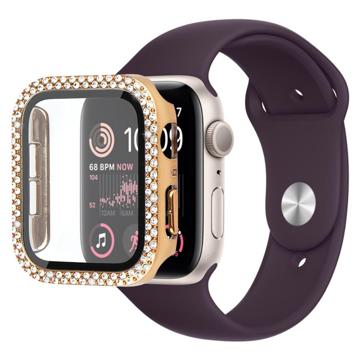 Rhinestone Dekorative Apple Watch SE (2022)/SE/6/5/4 Deksel med Skjermbeskytter - 40mm - Gull