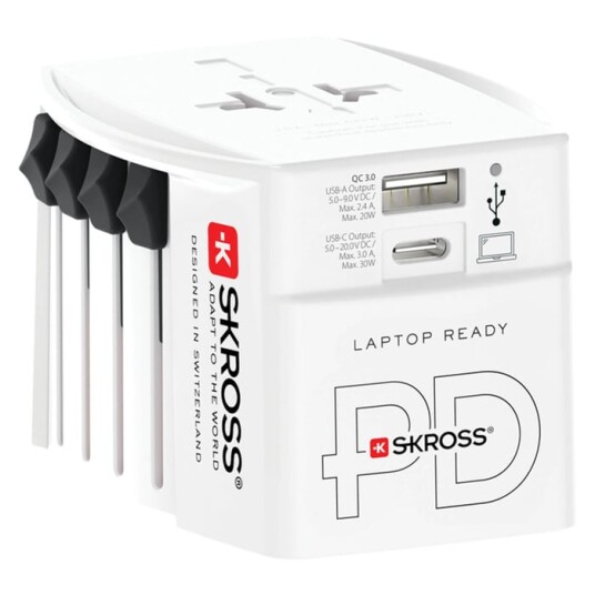 Skross AC30PD ujordet reiseadapter med USB PD 30 W Skross AC30PD ujordet reiseadapter med USB PD 30 W