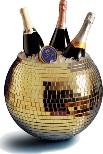 Mikamax Gylden Isbøtte 11 Liter - Discoball-Design
