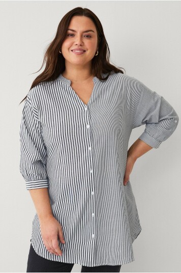 Zizzi - Skjorte mFia 3/4 Tunic - Svart