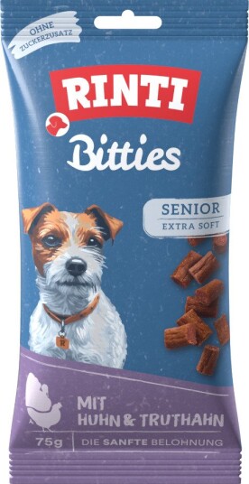 Rinti Senior Extra Bitties & Kylling kalkun 6 x 75 g