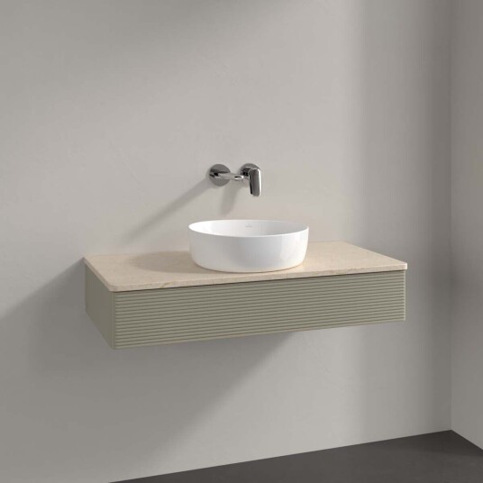 Villeroy & Boch Antao Servantskap med 1 skuff 100x50x19 cm u/lys Steingrå/Crème Villeroy & Boch Antao Servantskap med 1 skuff 100x50x19 cm u/lys Steingrå/Crème