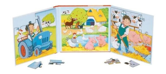 Goki Magnetic Jigsaw Puzzle Book Farm 40 pcs.
