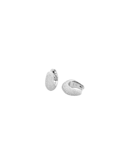 Tom Wood Jewellery Ice Hoop Small Pave Øredobber Sølv female Tom Wood Jewellery Ice Hoop Small Pave Øredobber Sølv female