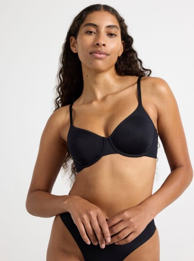 Lindex Unpadded Wire Bra   Black   80 D