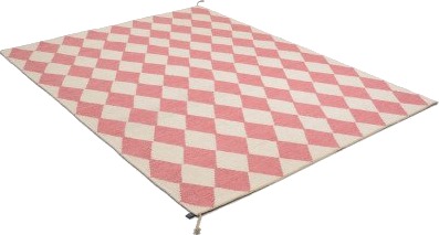 Axeco Harlequin rosa håndvevd ullteppe Axeco Harlequin rosa håndvevd ullteppe