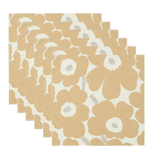 Marimekko - Pieni unikko serviett 43x43 6 stk beige