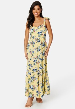 BUBBLEROOM Yamila maxi dress Light yellow / Patterned 34