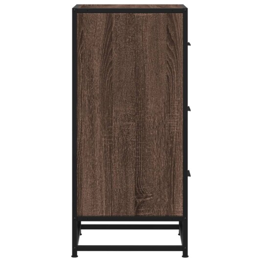Skjenk brun eik 35,5x35x76 cm konstruert tre og metall 8721102840074