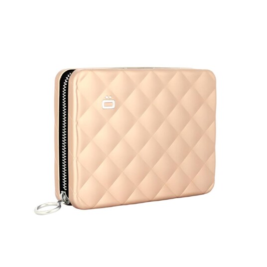 Ögon Designs - Quilted Aluminium zipper lommebok/mini clutch Rose Gull