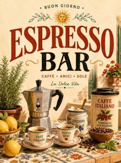Plakat Espresso Bar Charm