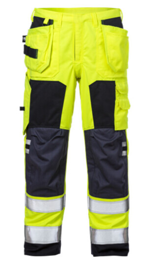 Fristads Hantverkarbyxa Flamestat 2075 Aths, Klass 2 Varsel Gul/marinblå C52