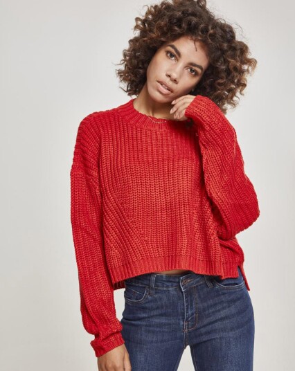 Urban Classics Women's Wide Oversize-genser Rød