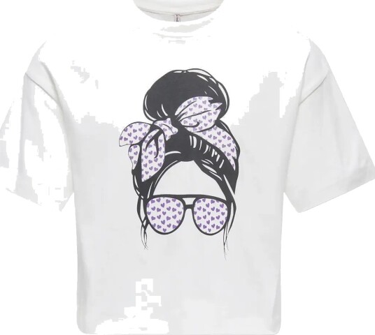 Kids Only Kogmaiken Girlrose Loose Ss Top Jrs Noos White 122 128