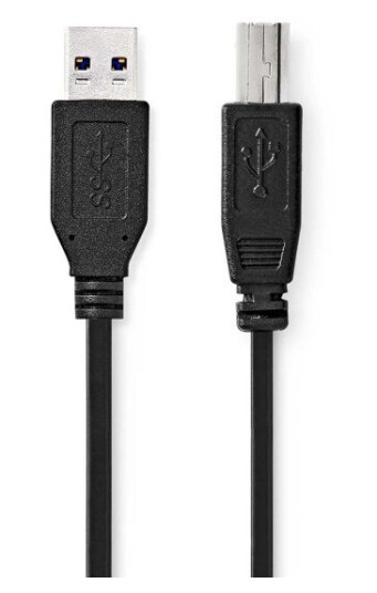 Nedis USB-kabel | USB 3.2 Gen 1 | USB-A Han | USB-B Han | 5 Gbps | Nikkel belagt | 2.00 m | Rund | PVC | Sort | Label