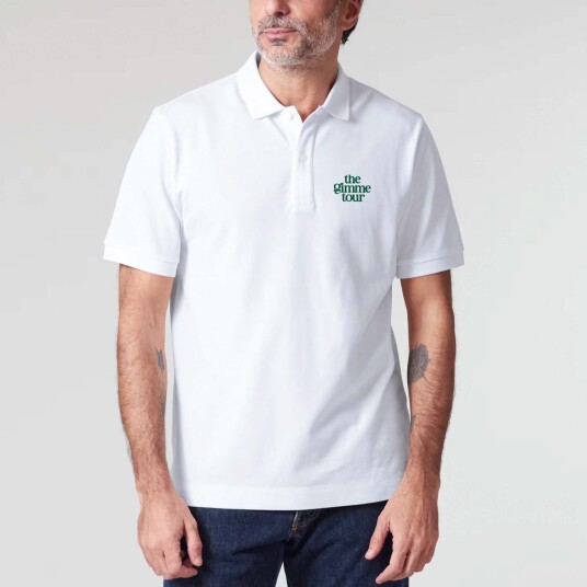 The Gimme Tour Classic Logo Embroided Hvit Golf pologenser herre White Medium
