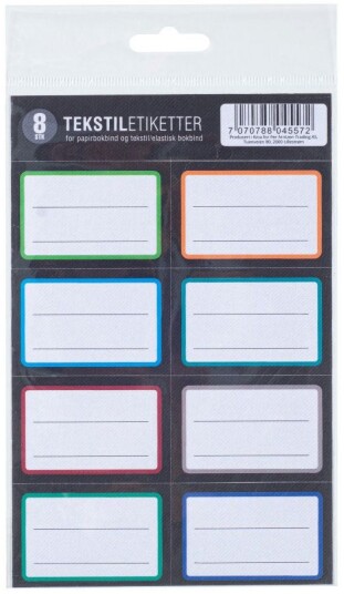 Tekstiletikett 8 pk Farget Rammer Tekstiletikett 8 pk Farget Rammer