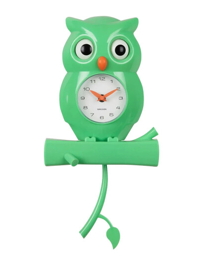 Karlsson Veggklokke Owl Pendulum Abs Bright Green Green 37,5cm Karlsson Veggklokke Owl Pendulum Abs Bright Green Green 37,5cm
