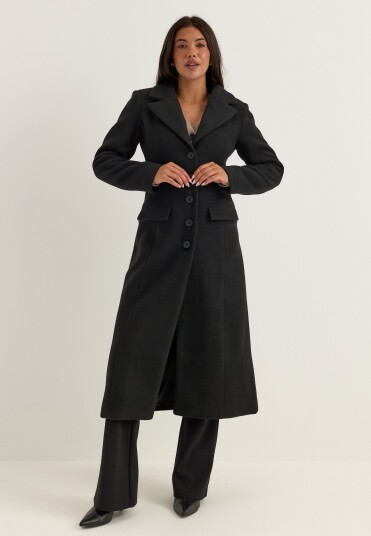 Bubbleroom Shaped Wool Blend Coat