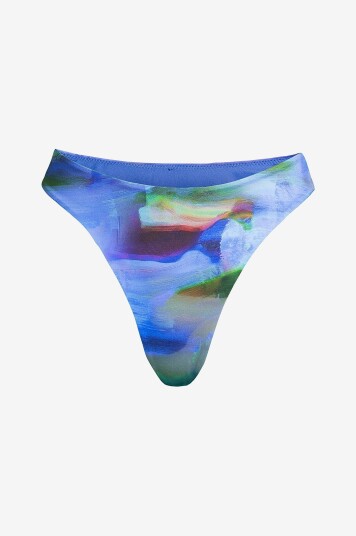 Casall Bikiniunderdeler High Waist Brazilian Printed Blå