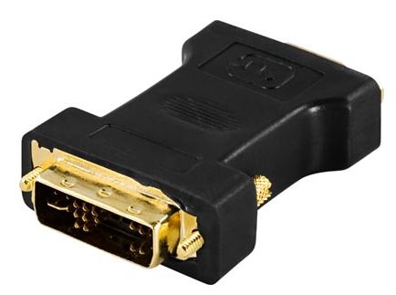 Deltaco DVI til VGA Kabeladapter, M-F – Svart, Gullbelagte Kontakter