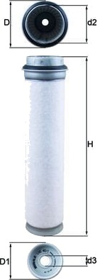 Sekundært luftfilter MAHLE LXS 40/1 Sekundært luftfilter MAHLE LXS 40/1