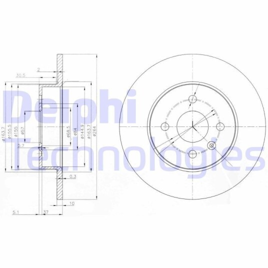 Bremseskive DELPHI BG3885C Bremseskive DELPHI BG3885C