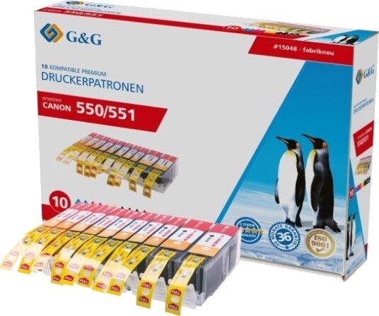 G&G Blekk Erstatter Canon Pgi 550 Xl Cli 551 Xl Kompatibel 10 Pk Svart Foto Svart Cyan Magenta Gul 15048 15048